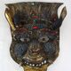 Vintage ritual mask in repoussé brass from Nepal/Tibet.