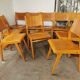 Lot de 6 chaises de théâtre en bois blond