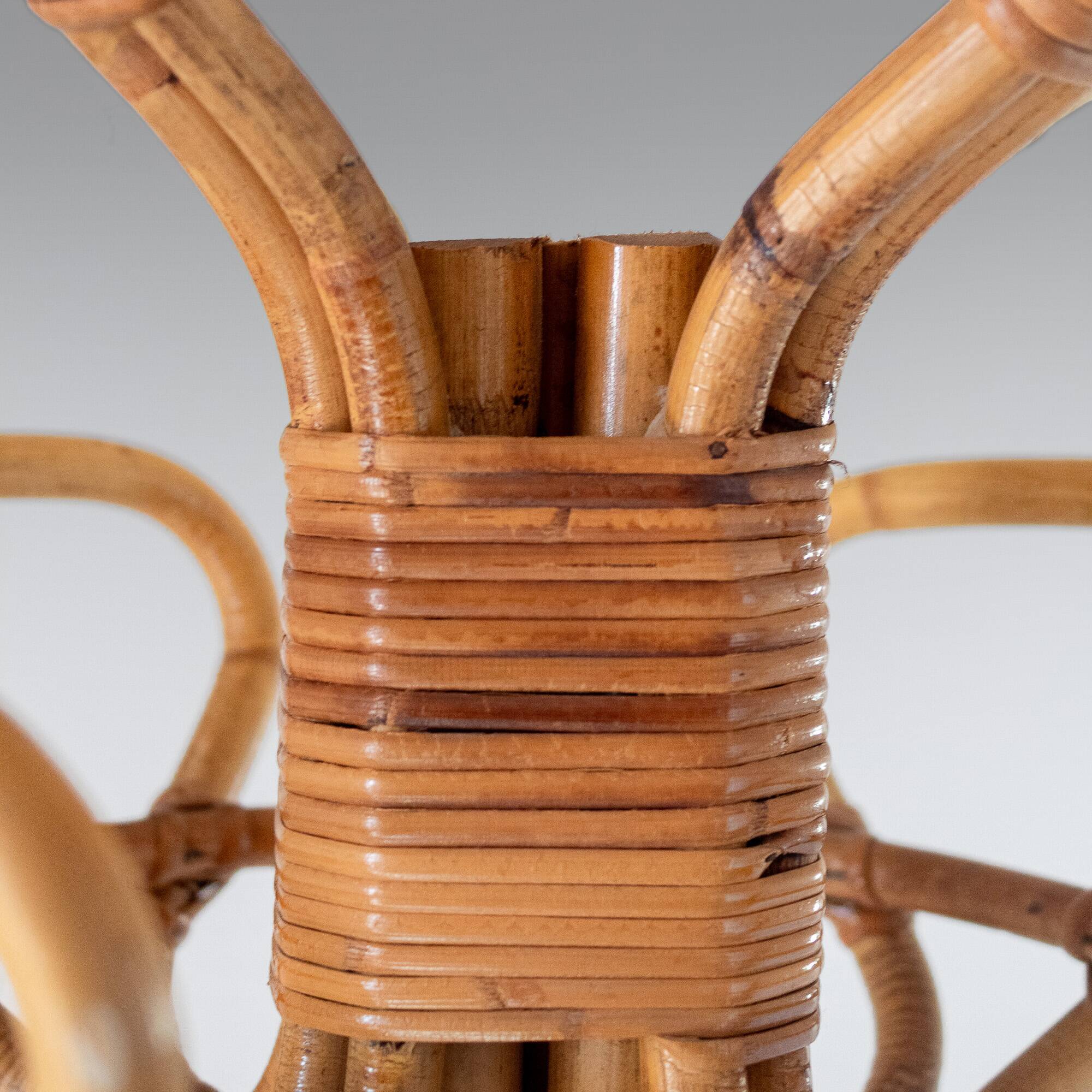 Vintage Curved Bamboo Coat Rack, Italy, 1950s