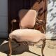 Antique Louis XV style armchair - powder pink fabric