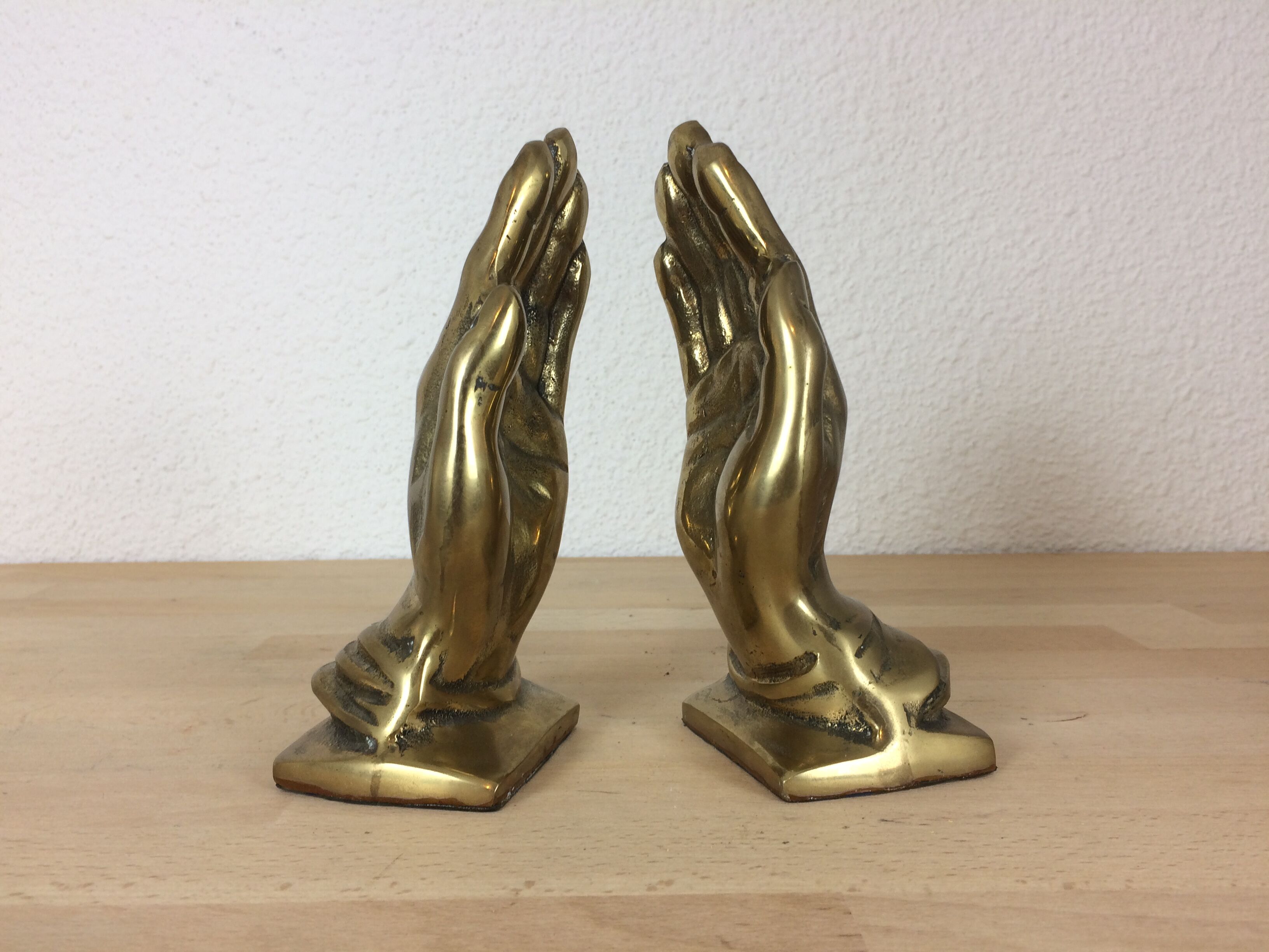 Brass hand bookends