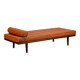 Hans J. Wegner GE19 Daybed in Teak and Camel Leather for Getama Denmark