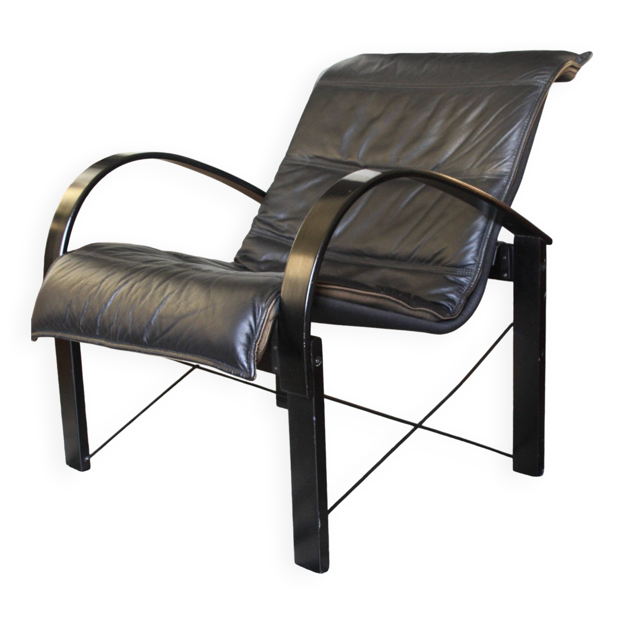 Polhem leather armchair by T. Björklund for Ikea