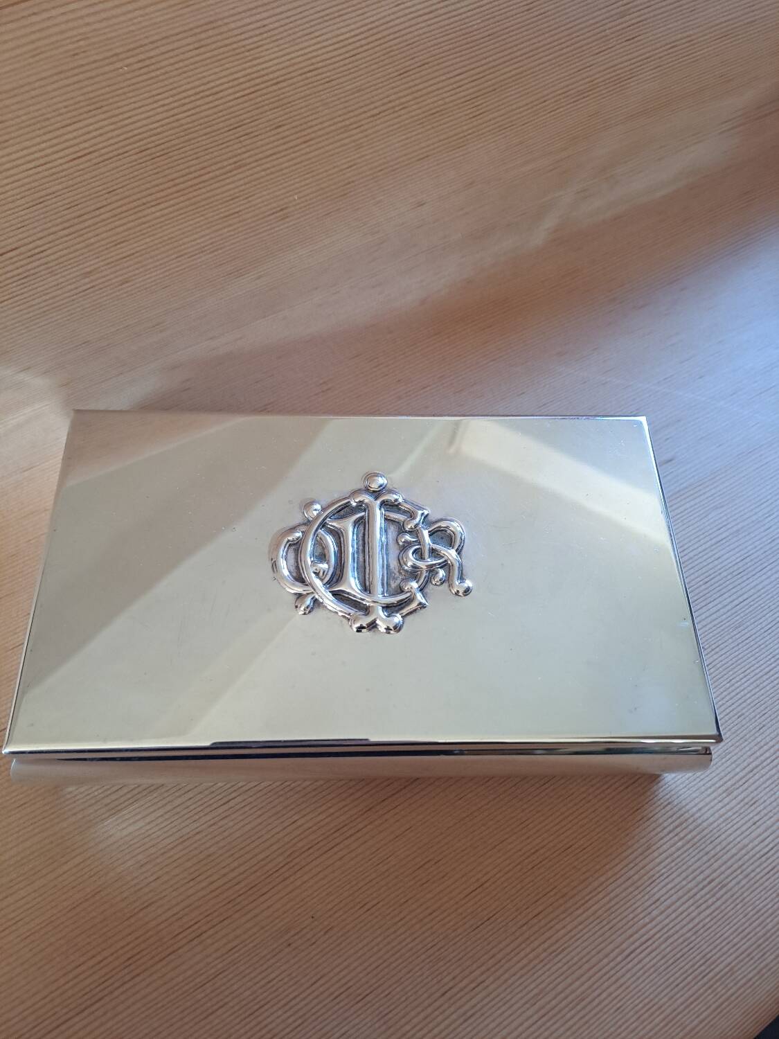 Christian Dior silver metal box