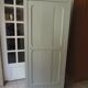 Vintage Parisian wardrobe with 1 vintage door re-enchanted in verdigris