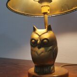Owl lamp in brass of the 70s