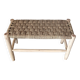 Moroccan wooden and rope bench – Checkerboard weave
