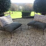 Set of 2 iron garden chairs