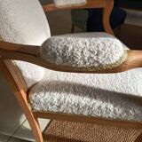 Renovated Voltaire armchair in Japandi style