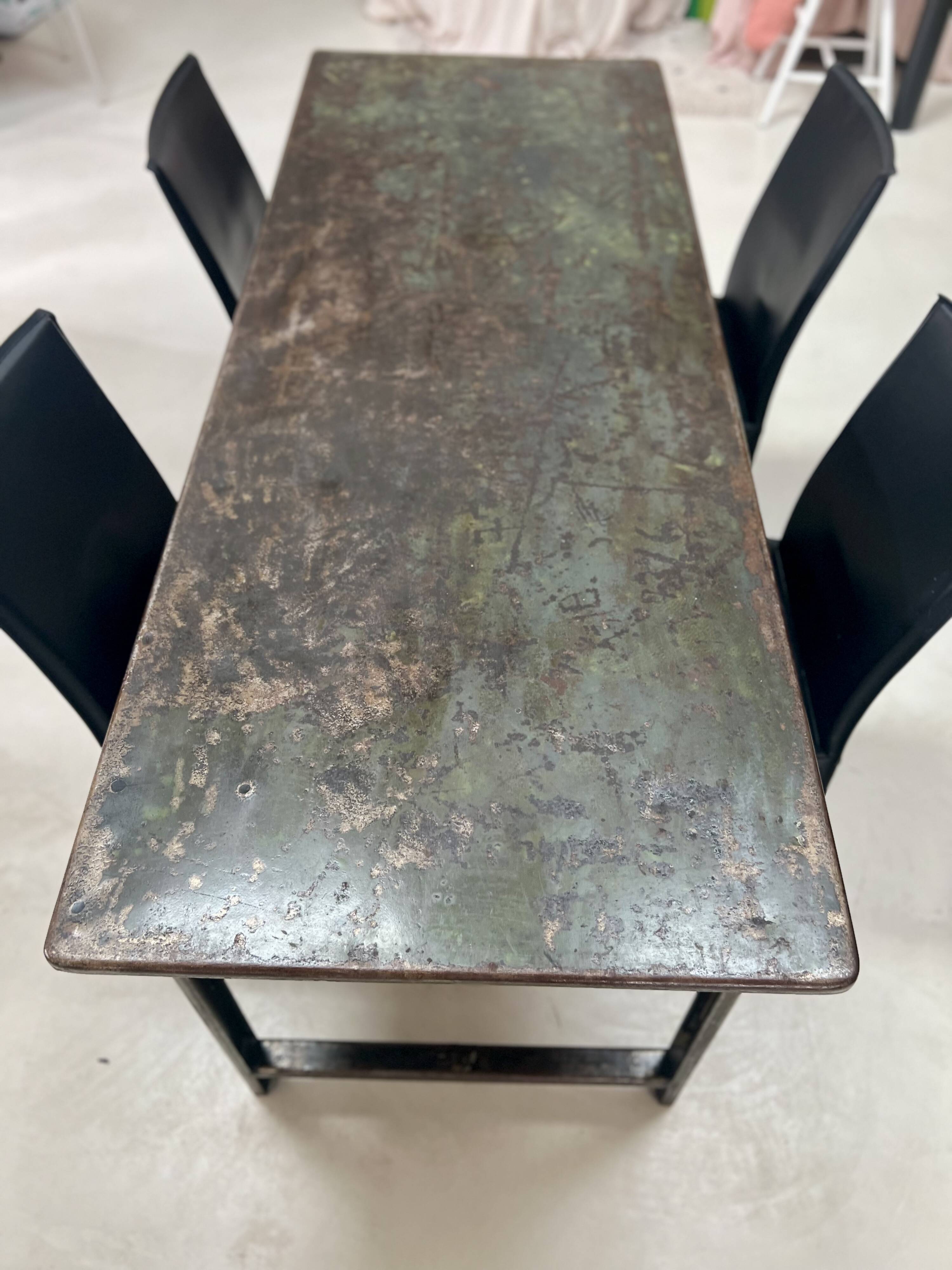 Old industrial military table