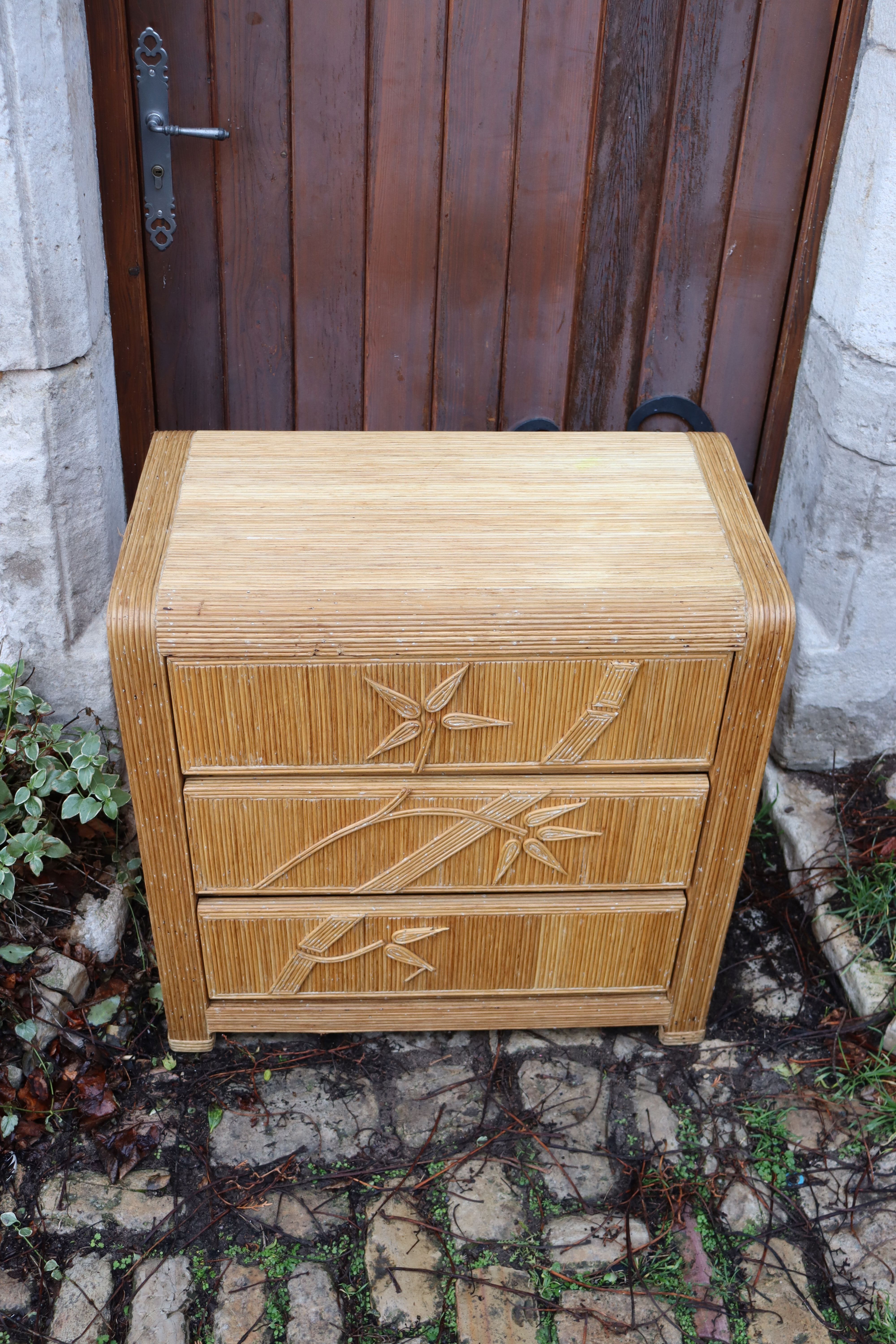 Rattan chest of drawers