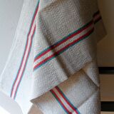 Set of 5 towels embroidered vintage, basque canvas