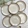 6 Petites Assiettes vintage en faïence beige marron
