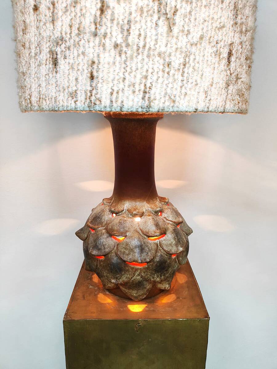 Vintage ceramic table lamp 1960 'Artichoke'