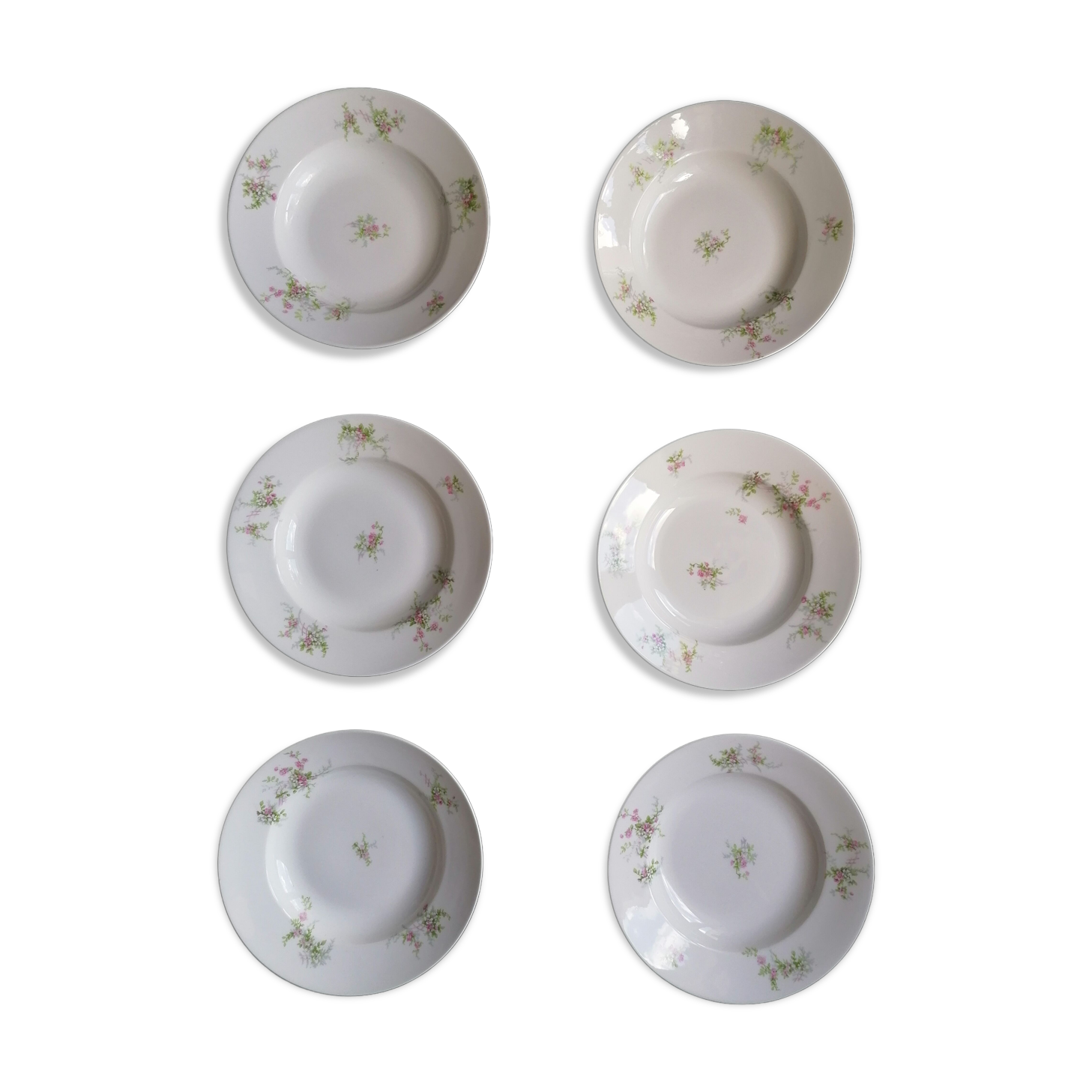 6 hollow plates porcelain Limoges