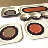 Serving dessert 12 pieces porcelain & Villeroy Boch Avant-garde design modernist vintage 70