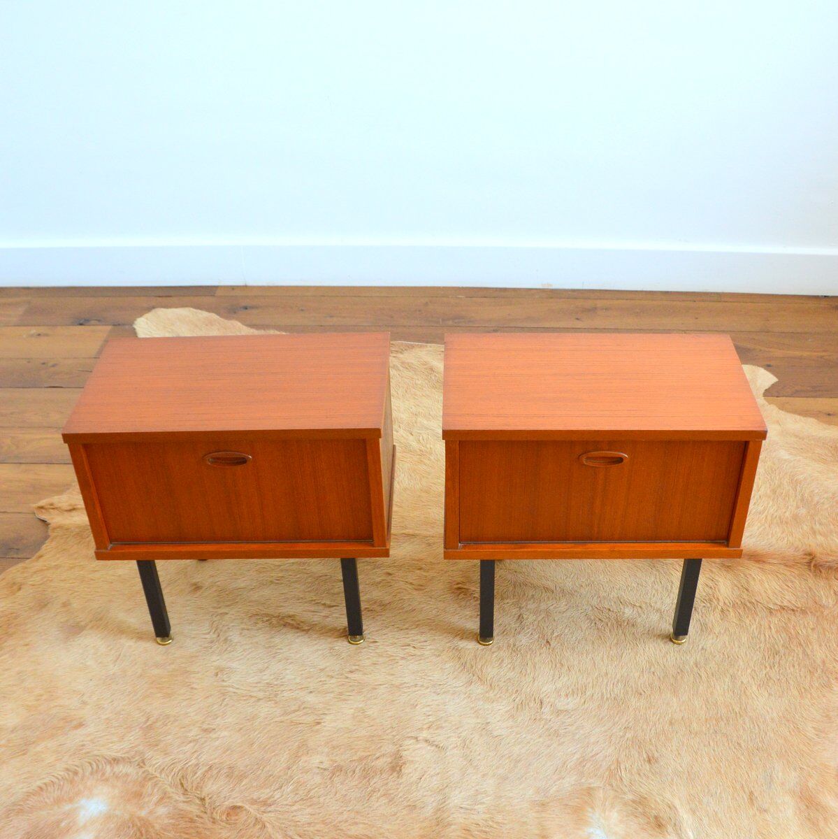 Pair of Scandinavian teak bedside tables 1960s