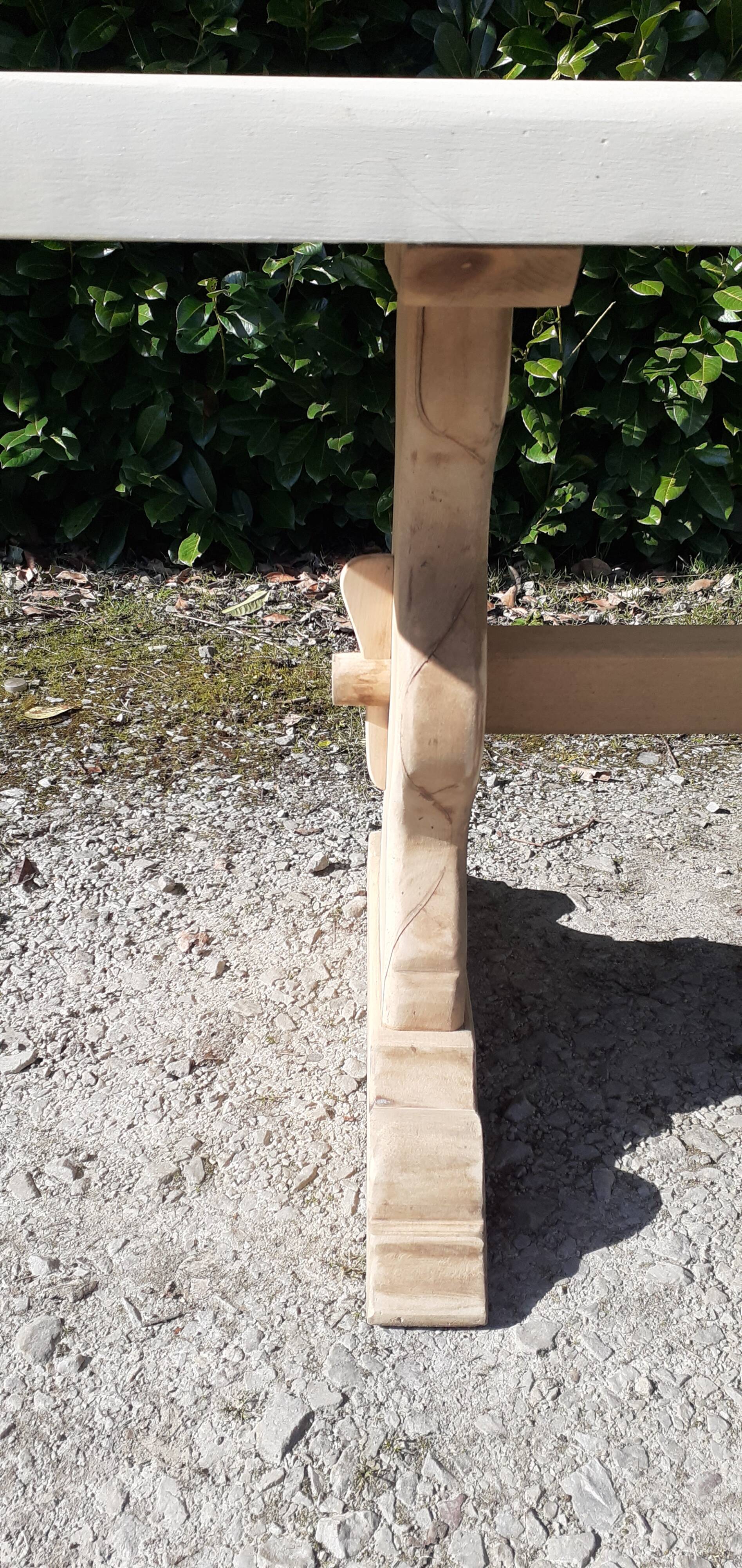 Table monastère chêne bois brut blanc