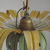 Ceiling light yellow &green leaves one central bulb