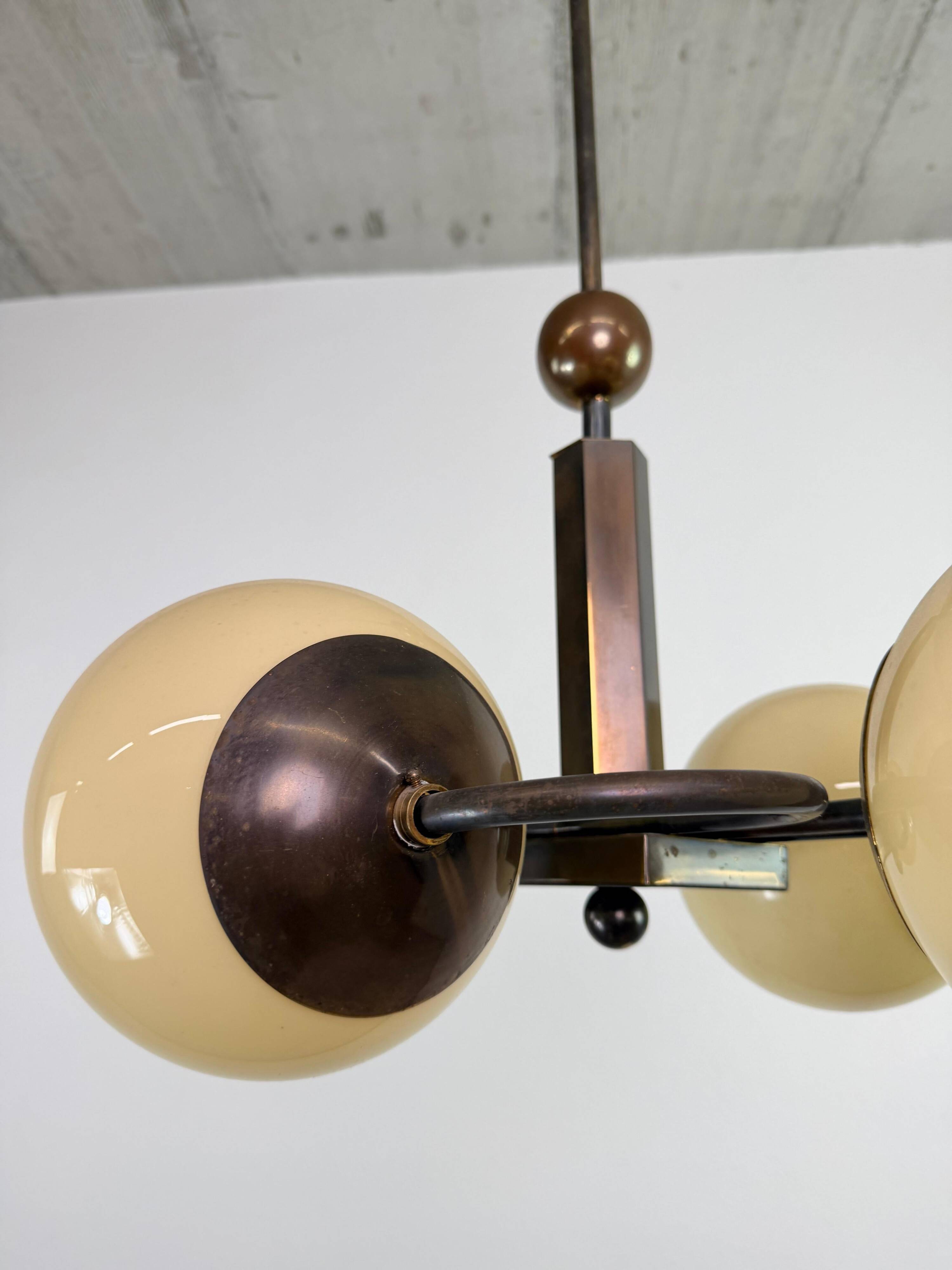 Czechoslovak rondocubist / Geometric Art Deco pendant lamp