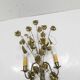 Pair of double flower bouquet sconces in brass 1960
