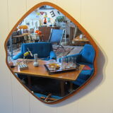Scandinavian teak mirror 47cm x 45cm
