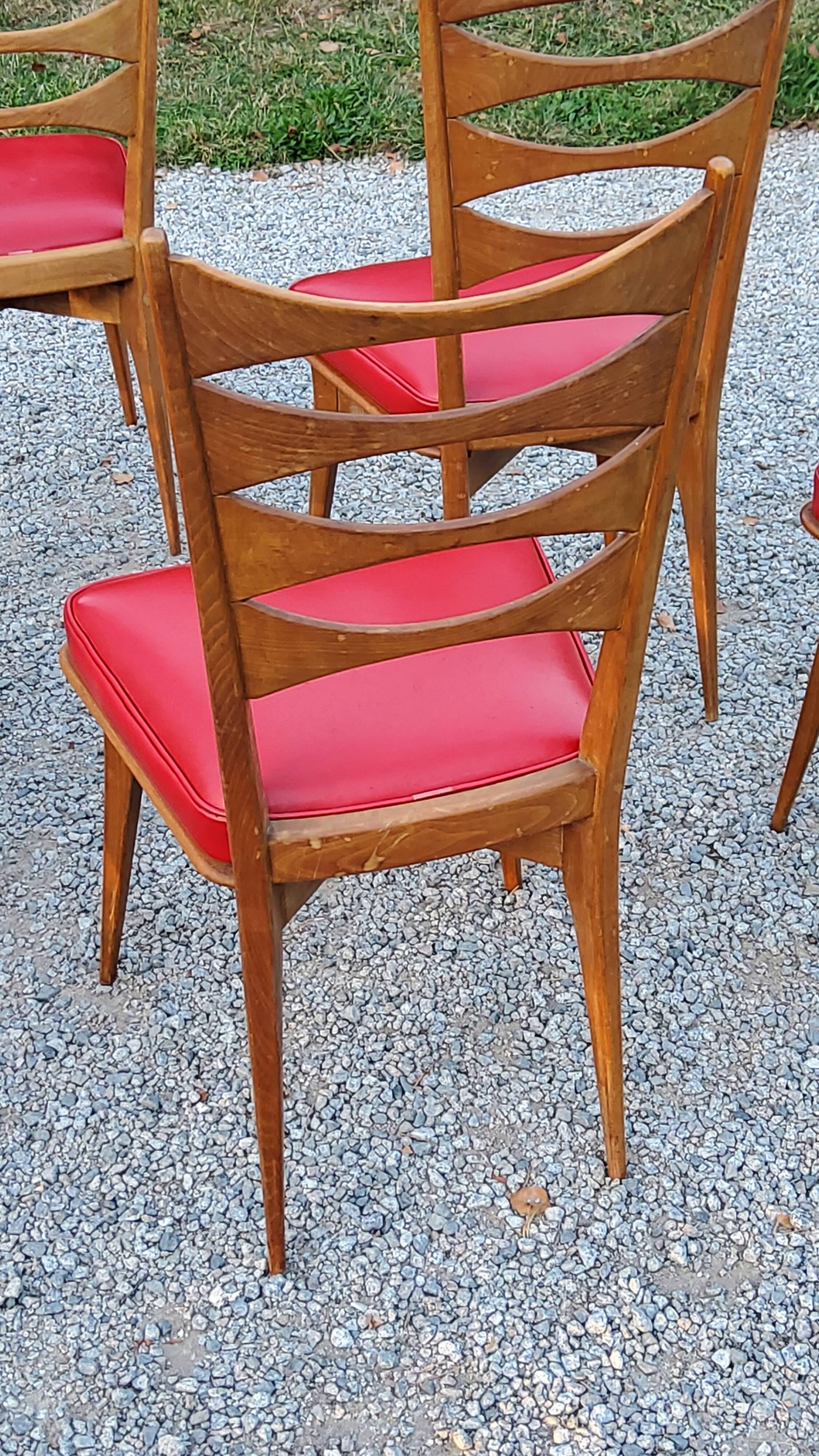 Set of 6 vintage Scandinavian style chairs from the 50s