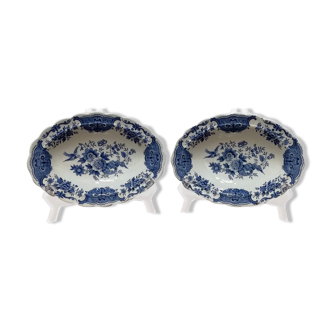 Paire de raviers en faïence anglaise Ridgway