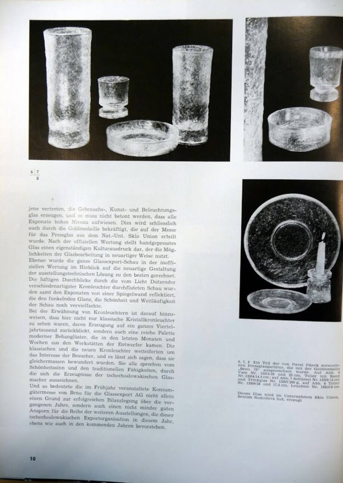 Molded glass roller vase by Pavel Panek for Sklo Union, 1970s