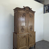 Cauchois sideboard in apple wood with hollow carvings