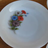 Set of 10 plates flowers of the fields - Arcopal - 70s - Vintage authentic