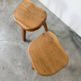 Pair of Henri Bataille oak stools