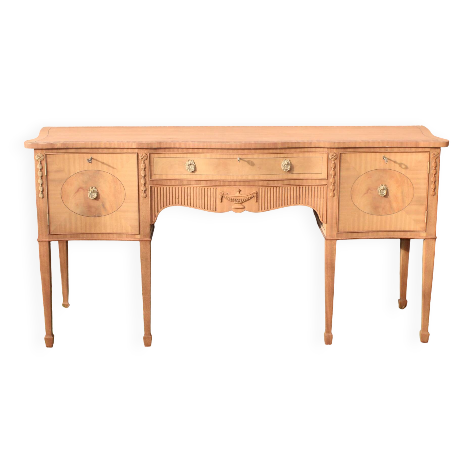 English-made enfilade in Louis XVI style with light wood veneers.