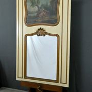 Painted Wooden Trumeau Mirror, Louis XV Style – Late 19th Century