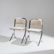 Set de 4 chaises en métal chromé et velours, 1970s