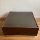 Table basse cuir chocolat vintage 1970