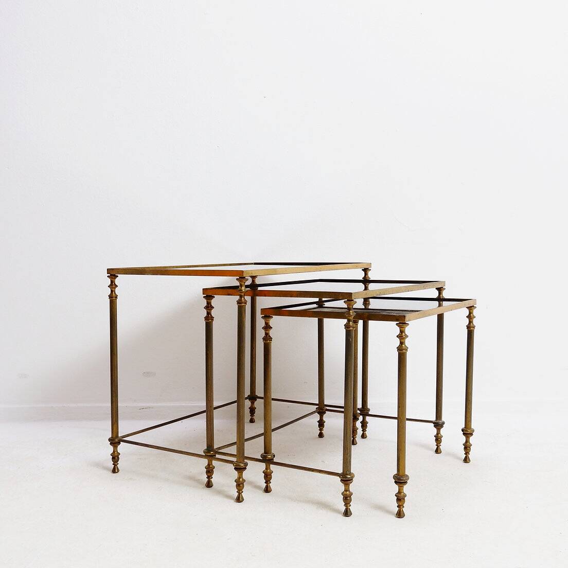 Ensemble de 3 tables gigognes de style Maison Jansen - 1970