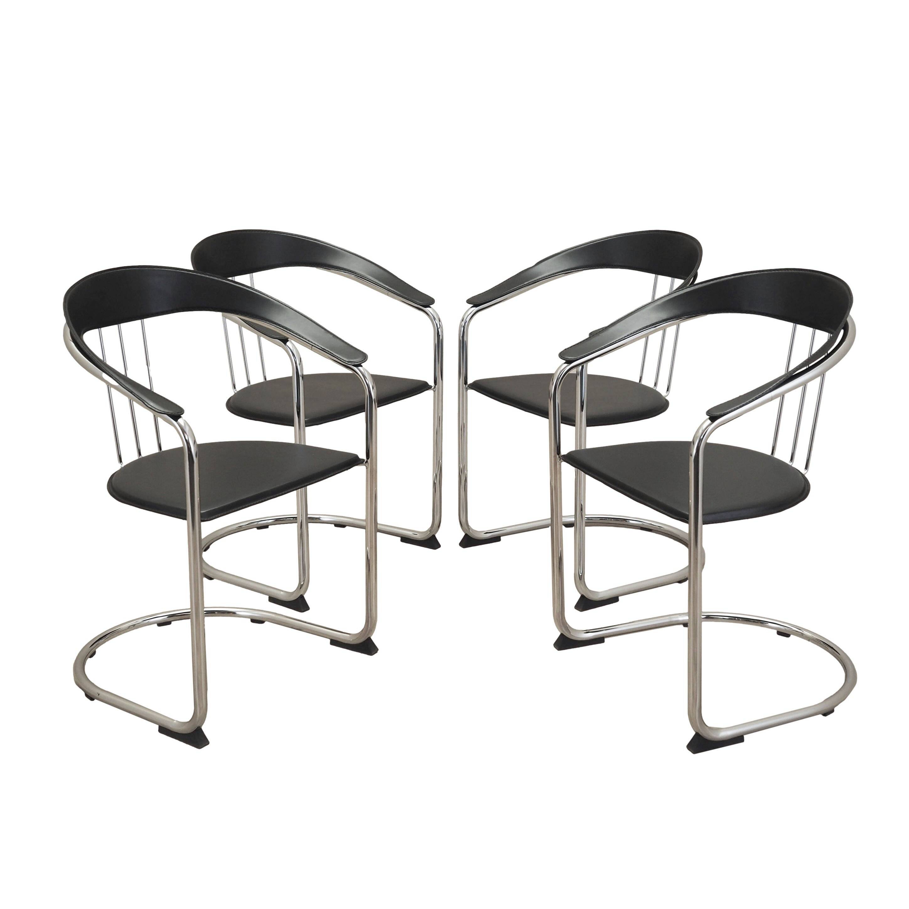 Set of four chairs, Italian design, 1980s, production: Italy