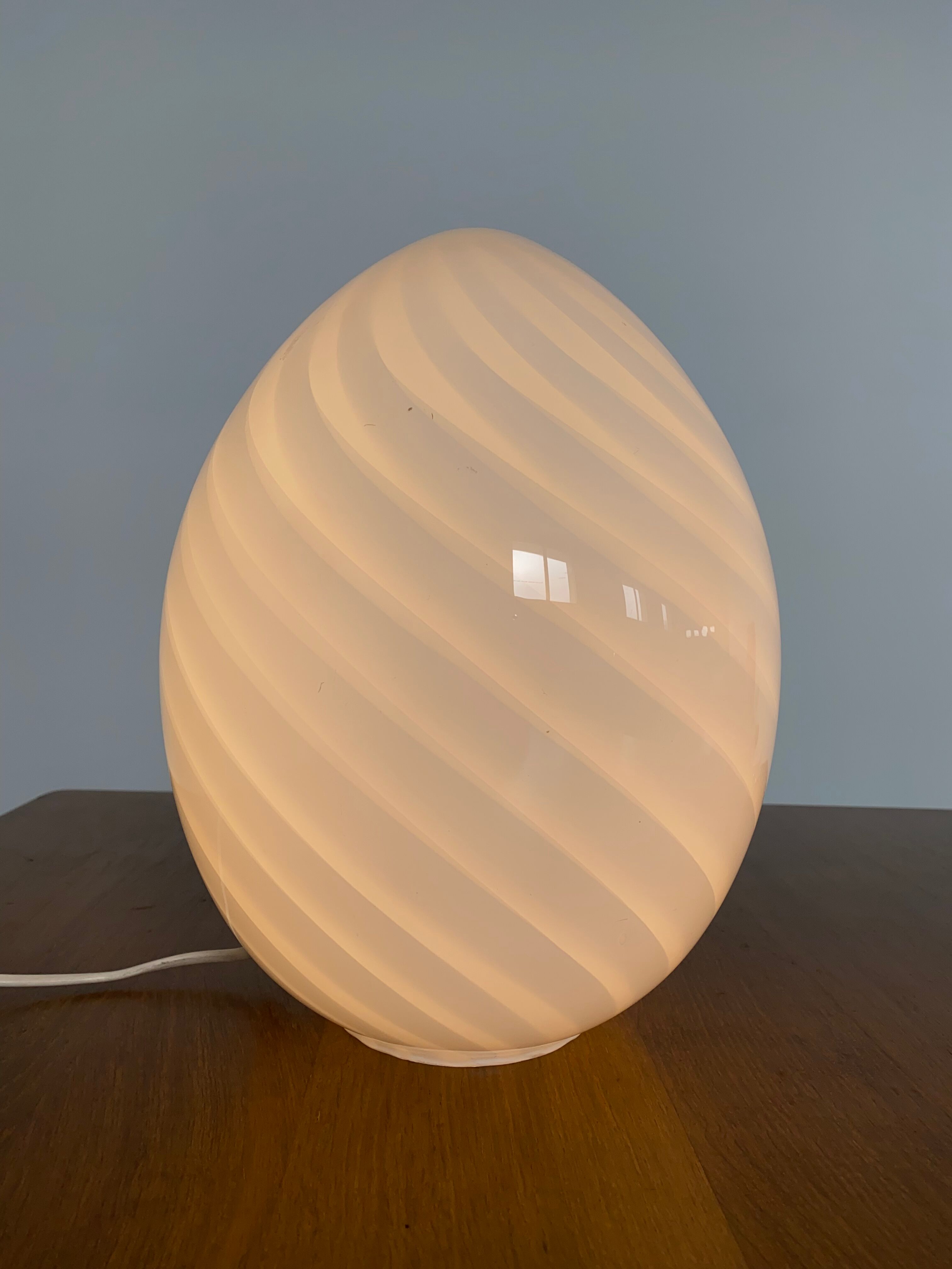 Old Lamp egg glass of MURANO italy vintage 1970 egg vintage