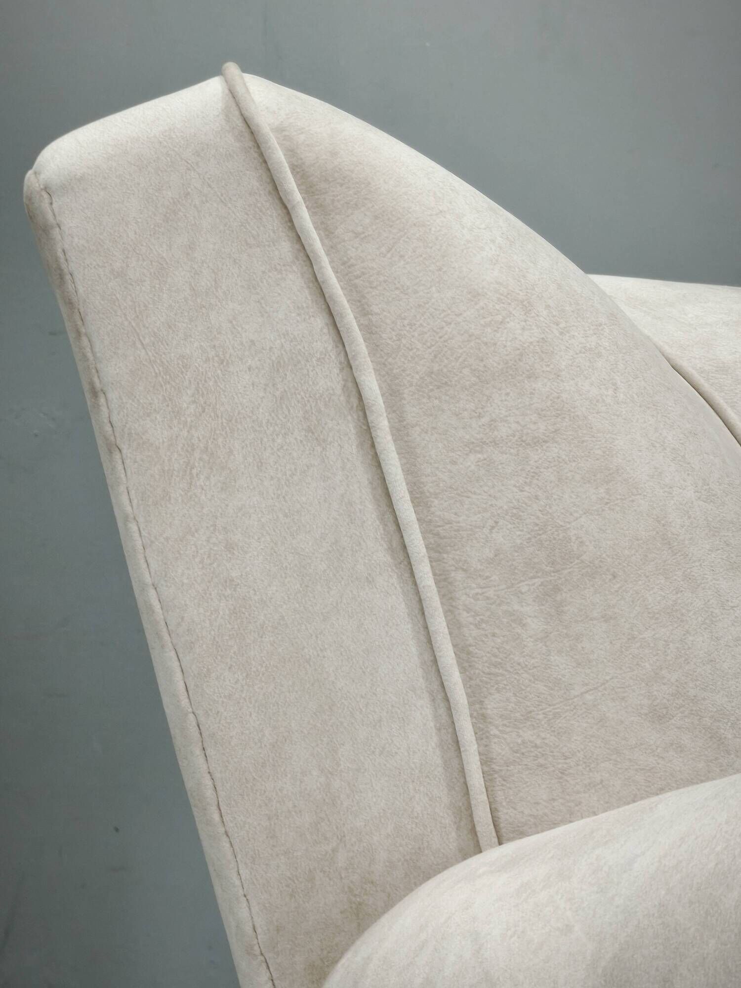 Italian Lounge Armchair in Beech Wood, Newly Upholstered, 1950s