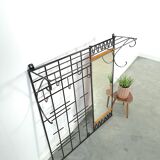 Wall coat rack vintage steel with mirror and shelf