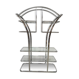 Vintage Italian design chrome & glass display cabinet room divider 1970