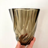 Smoked black spiral vase raise 70s