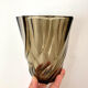 Smoked black spiral vase raise 70s