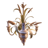 3-light metal vegetal pattern chandelier