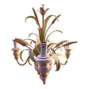 3-light metal vegetal pattern chandelier