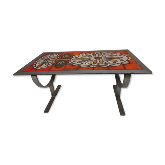 Coffee table in ceramic and metal 1960