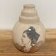 Small cracked ceramic art deco vase signed Cazalas