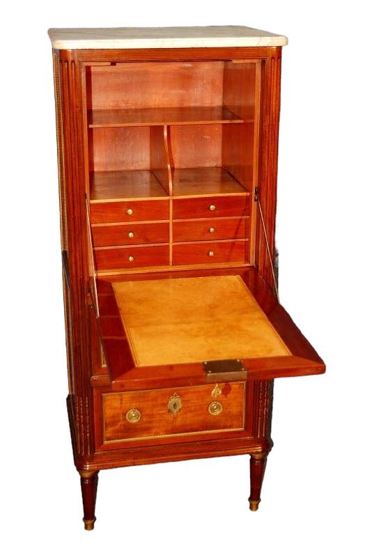 18th century small secretary of lady louis xvi in mahogany