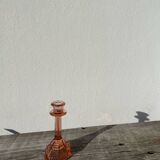 Bougeoir Rosaline verre rose art déco